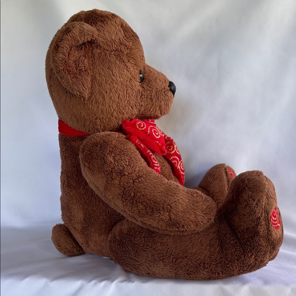 VINTAGE HUG & LUV  2002 Brown Teddy Bear with Red Accents - Picture 5 of 14